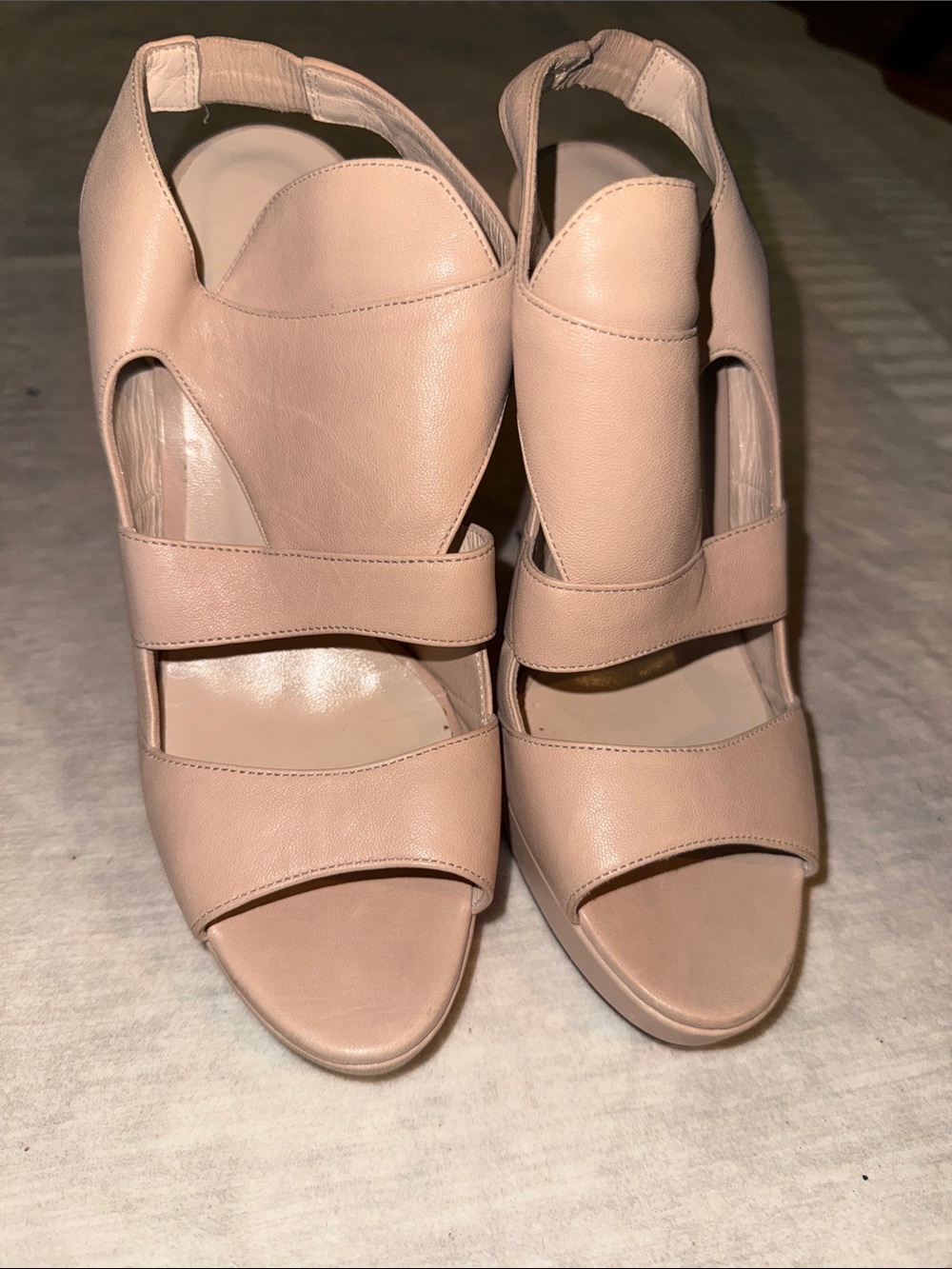Women’s Nude Leather Slingback Heels